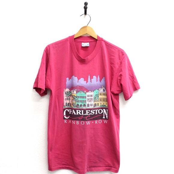 Vintage Charleston South Carolina Rainbow Row T Shirt Large - Picture 1 of 8